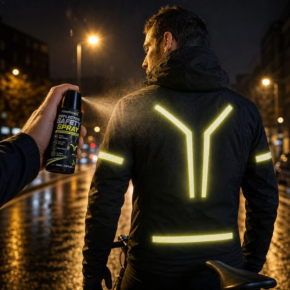 Cycling Commute Gear - สเปรย์สะท้อนแสงกลางคืนเพื่อความปลอดภัย สีเคลือบเพิ่มการมองเห็นสูง สำหรับการปั่นจักรยาน วิ่ง กระเป๋าเป้ หมวกกันน็อค
