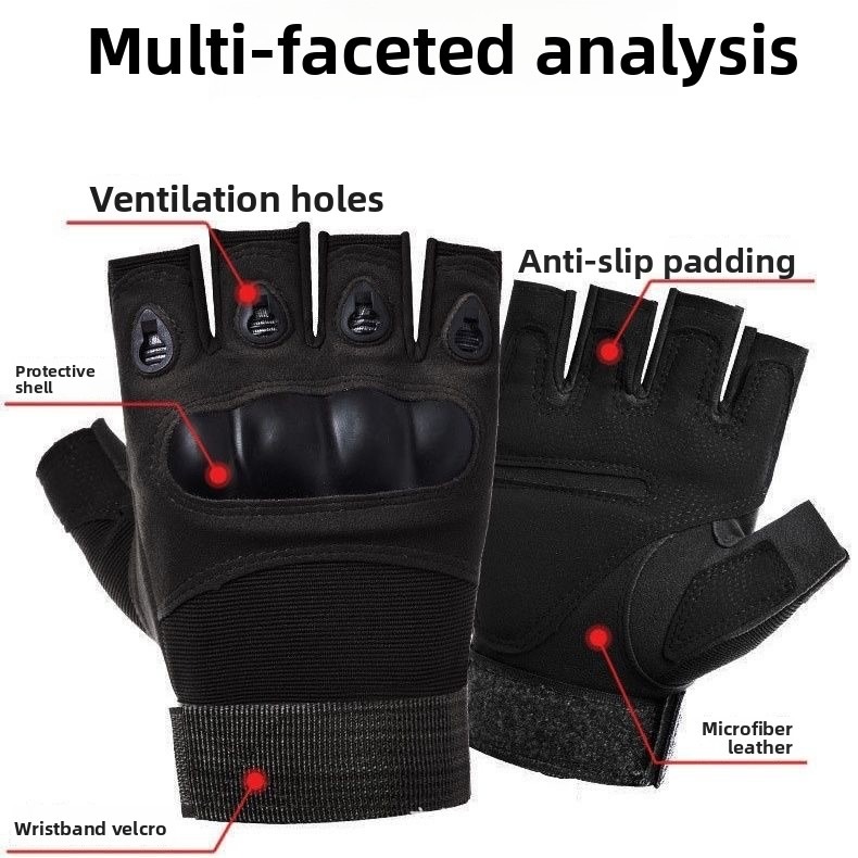 ถุงมือยุทธวิธีแบบครึ่งนิ้วสำหร - Cycling Commute Training บทวิจารณ์และราคา