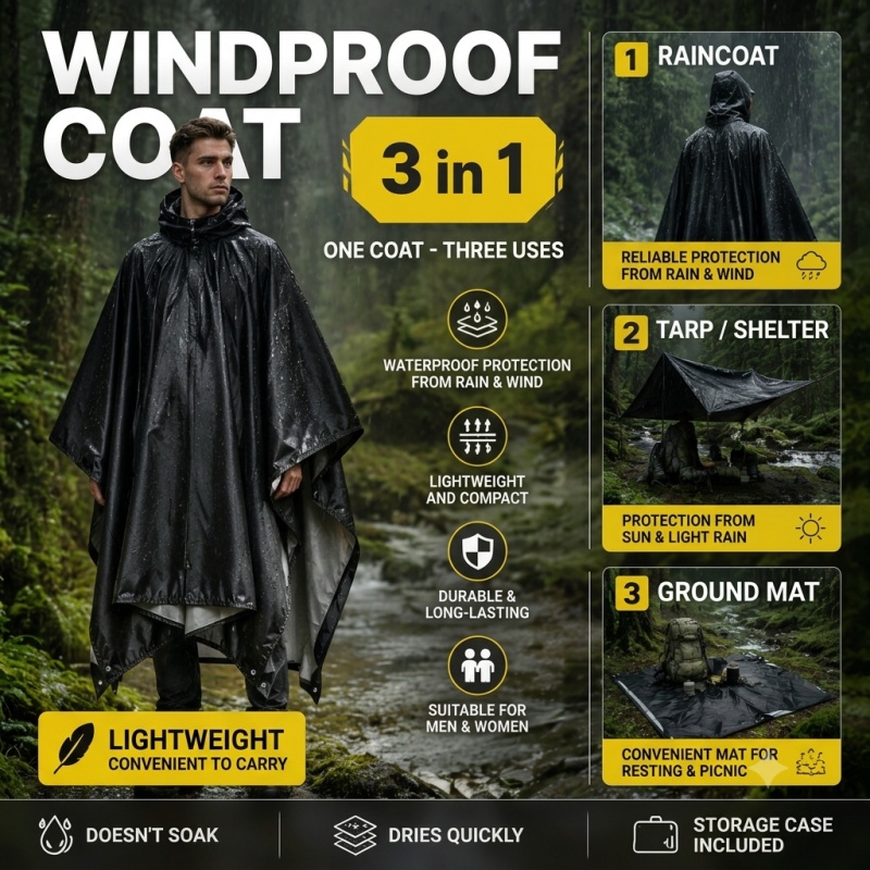 เสื้อกันฝนแบบมีฮู้ดสำหรับผู้ให - Cycling Rain Jacket Commute บทวิจารณ์และราคา